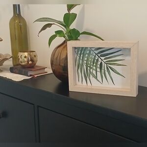 🍁2/30🍁Framed Green Leaf Artwork Tropical Leaf